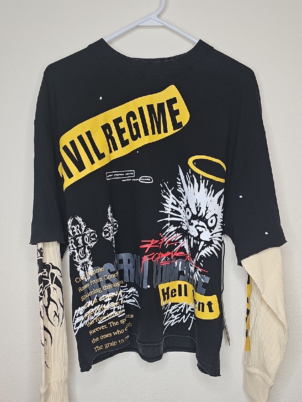 Civil Regime "Hell Bent, Heaven Sent" Long Sleeve Mens Graphic Shirt - Size M